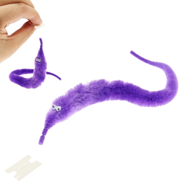 Novel Magic Worm Twisty Worm Plush Funny Magicians Worm with Tiny String, YX0188 (Random Color Delivery)