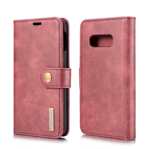 DG.MING Crazy Horse Texture Flip Detachable Magnetic Leather Case for Galaxy S10 E, with Holder & Card Slots & Wallet (Red)