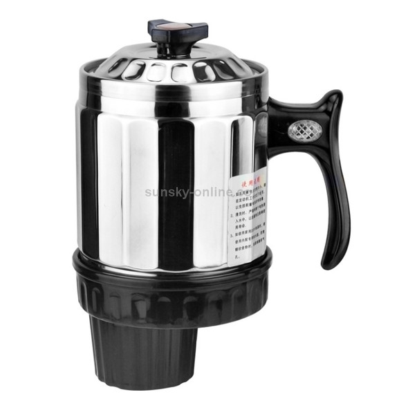 DC 12V Stainless Steel Car Electric Kettle Heated Mug Heating Cup with Charger Cigarette Lighter for Car, Capacity: 1000ML
