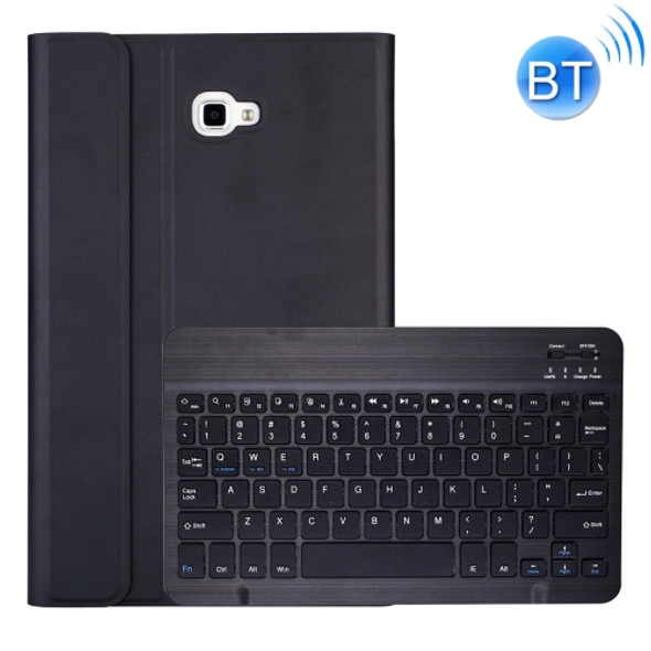 DY580 For Galaxy Tab A 10.1 T580 / T585  Detachable Plastic Bluetooth Keyboard Leather Case with Holder (Black)