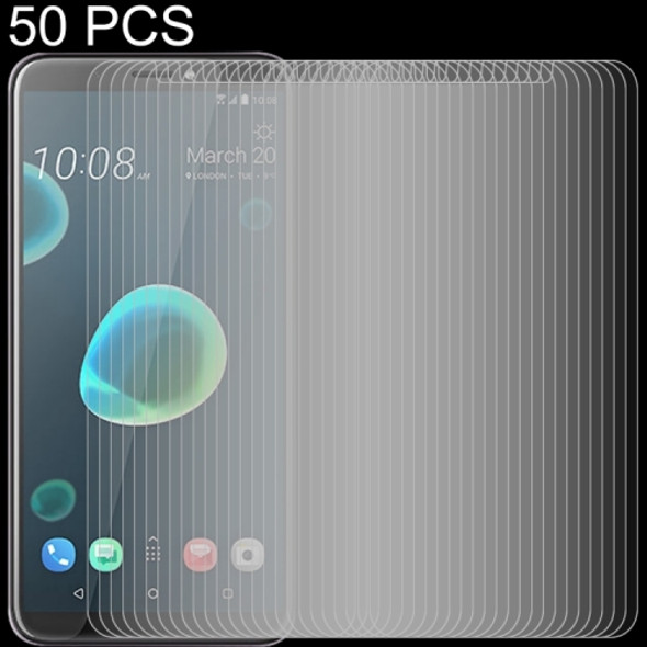 50 PCS 0.26mm 9H 2.5D Tempered Glass Film for HTC Desire 12+