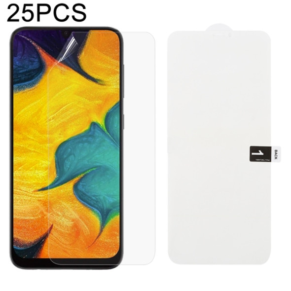 25 PCS Soft Hydrogel Film Full Cover Front Protector with Alcohol Cotton + Scratch Card for Galaxy A30