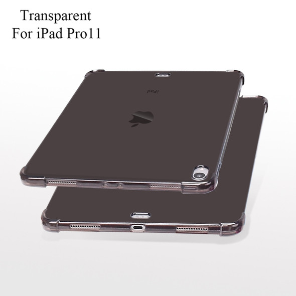 Highly Transparent TPU Full Thicken Corners Shockproof Protective Case for iPad Pro 11 (2018)(Black)