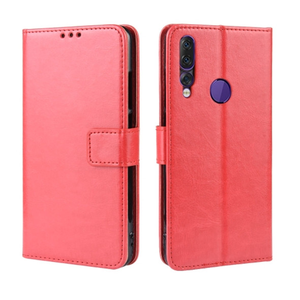 Retro Crazy Horse Texture Horizontal Flip Leather Case for Lenovo Z5S, with Holder & Card Slots & Photo Frame(Red)