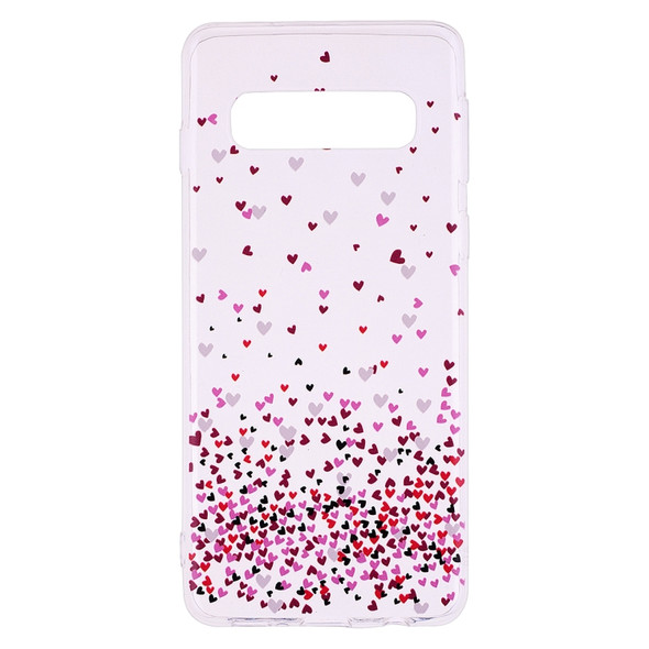 For Galaxy S10e Coloured Drawing Pattern Highly Transparent TPU Protective Case(Love)