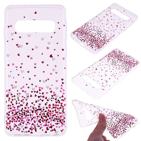 For Galaxy S10e Coloured Drawing Pattern Highly Transparent TPU Protective Case(Love)