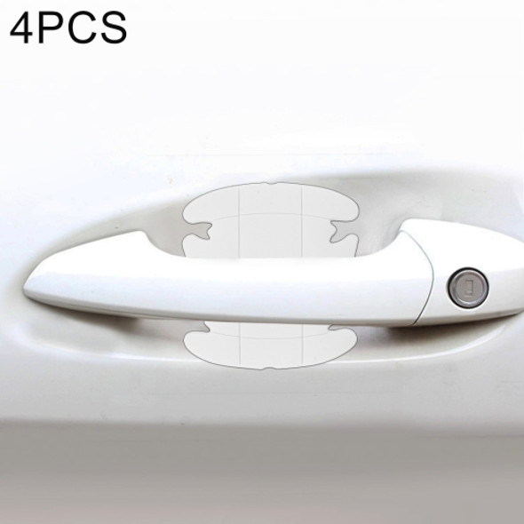 4 PCS Car-Styling Car Door Handle Scratches Resistant Sticker (White)