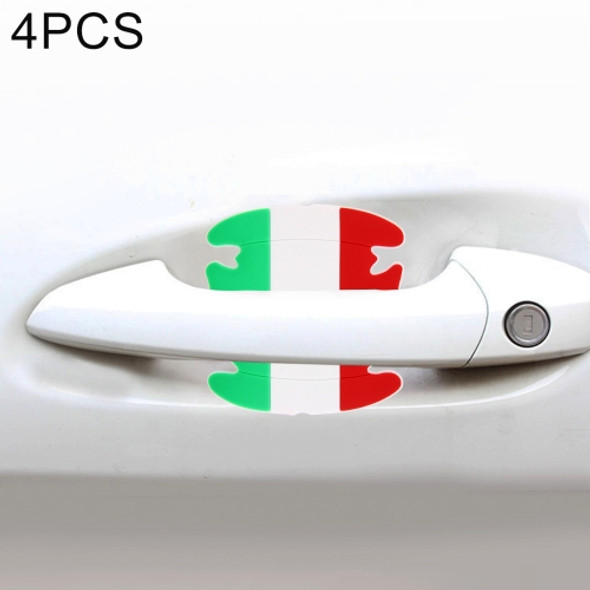 4 PCS Italian Flag Pattern Car-Styling Car Door Handle Scratches Resistant Sticker
