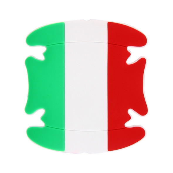4 PCS Italian Flag Pattern Car-Styling Car Door Handle Scratches Resistant Sticker