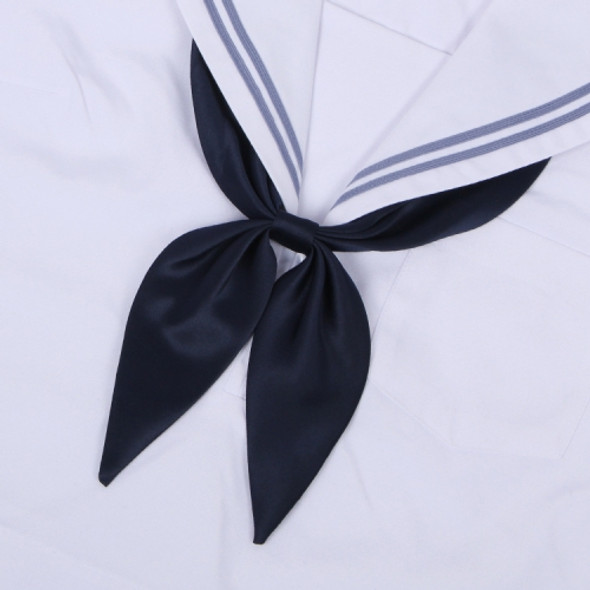 Navy Women Polyester Silk Goldfish Knot Professional Bow Tie