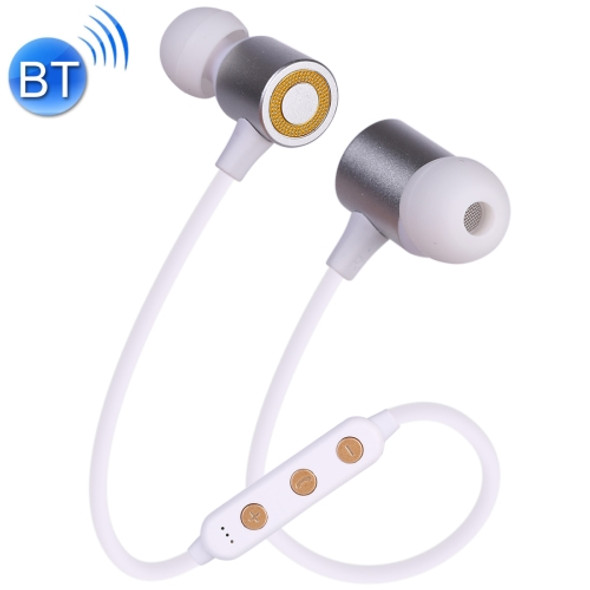 MG-G22 Portable Sports Magnetic Absorption Bluetooth V5.0 Bluetooth Headphones, Support TF Card(White)