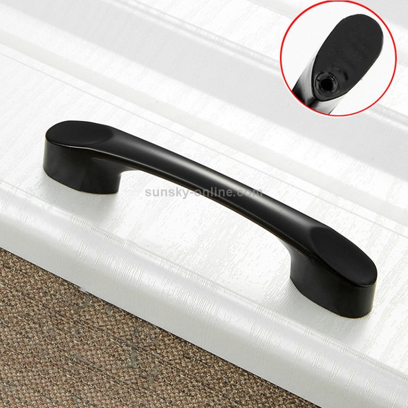 5 PCS 6225A_64 Matte Black Simple Zinc Alloy Closet Cabinet Handle Pitch: 64mm