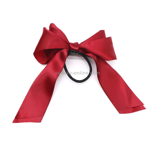 3 PCS Ribbon Bows Elastic Hair Band Scrunchies Ponytail Holder Headbands Hair Accessories(Red)