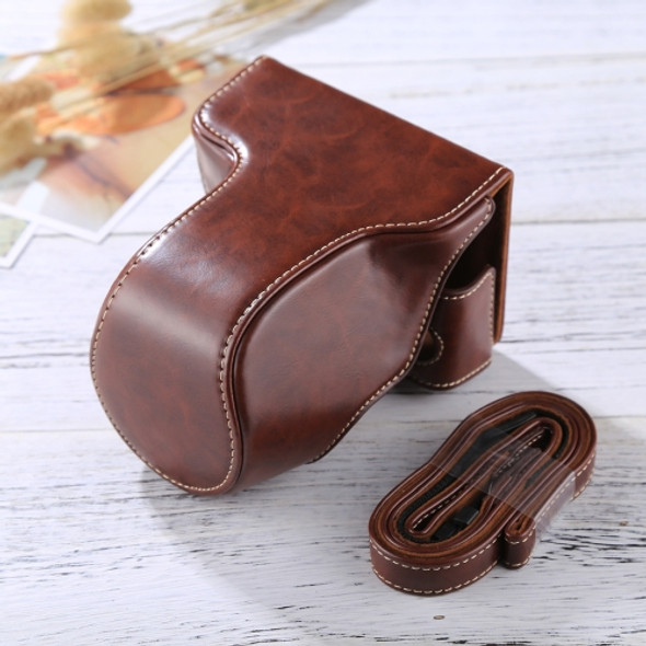 Full Body Camera PU Leather Case Bag with Strap for FUJIFILM X-A3 / X-A2/ X-M1 / X-A10 (16-50mm / 18-55mm / XF 35mm Lens)(Coffee)