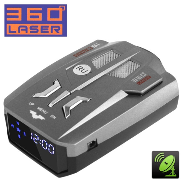 2 in 1 (360 Degrees Laser Full-Band Scanning Advanced Radar Detectors / Laser Defense Systems & GPS Location), Built-in Loud Speaker, Russia Language Only