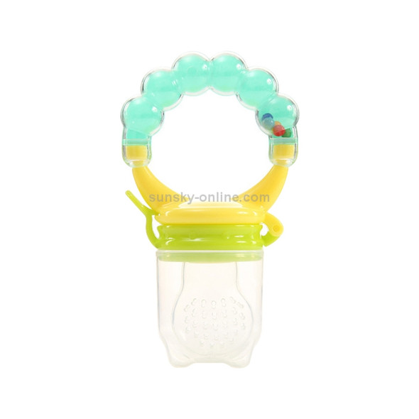 3 PCS Baby Nipple Fresh Food Fruit Milk Feeding Bottles Learn Feeding Drinking Handle Teething Pacifier with Bell, Size:M(Green)