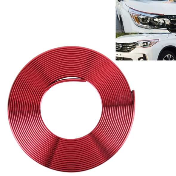 2m High Quality Car Headlight External Frame Decorative Strip Car Wheel Hub Trim Mouldings Shining Decoration Strip Automobile Network Decorative Strip(Red)