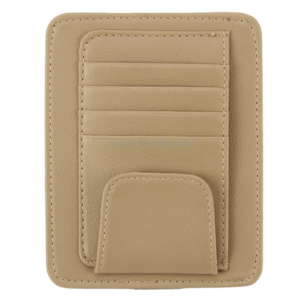 FUDAOCHE Multi-functional Auto Car Sun Visor Sunglass Holder Card CD Storage Holder Pouch Bag(Khaki)