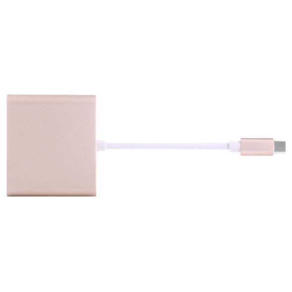 USB-C / Type-C 3.1 Male to USB-C / Type-C 3.1 Female & HDMI Female & USB 3.0 Female Adapter(Gold)