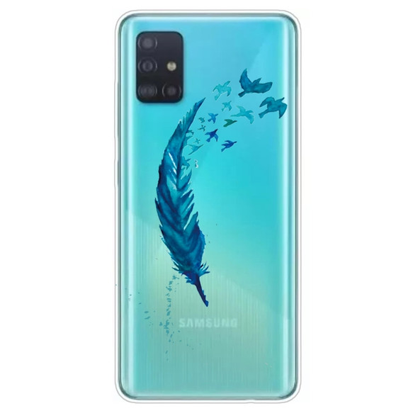 For Galaxy A51 Painted TPU Protective Case(Feather)