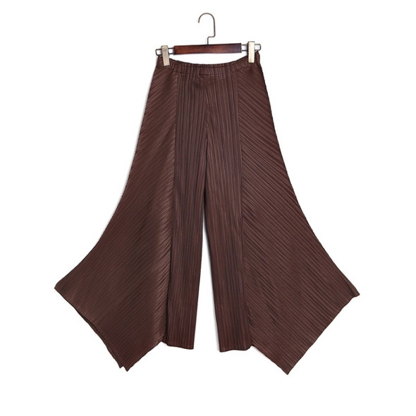 Loose Big Swing Temperament Casual Pants Fold (Color:Khaki Size:One Size)