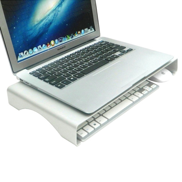 Universal Aluminum Alloy Desktop Height Extender Holder Stand for Laptop, Small Size: 40x21x5cm(Silver)