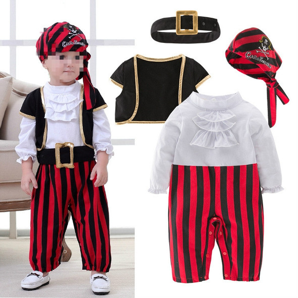 Male Baby Spring And Autumn Halloween Costume Pirate Captain Cute One-piece Suit, Size:110 Yards