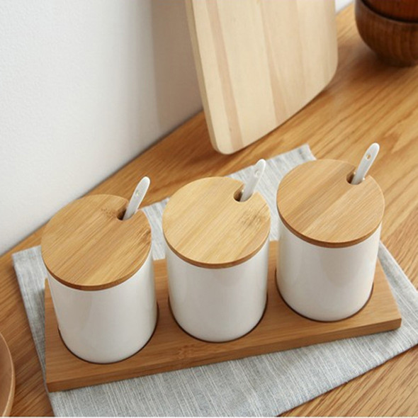 2 sets Simple Life Creative Ceramics Kitchen Food Containers Organizer Jars For Spices Sugar-bowl Condiment Box Kitchen Storage Bottl