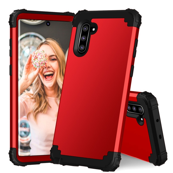 PC+ Silicone Three-piece Anti-drop Protection Case for Galaxy Note10(Red)