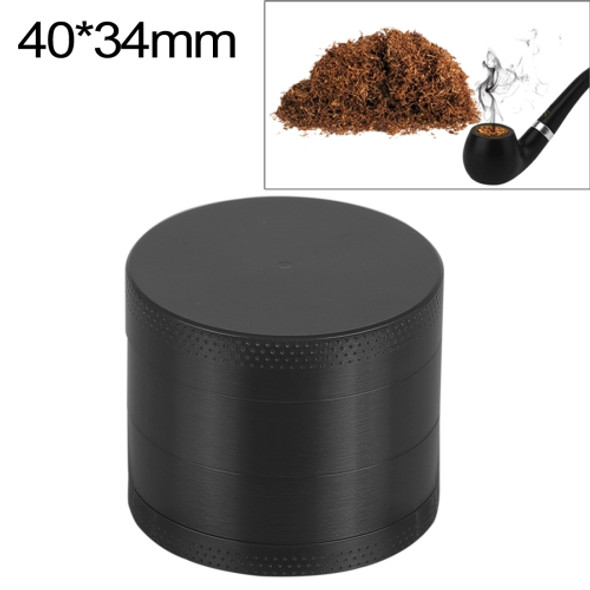 Mini 4-layer 40mm Zinc Alloy Herb Tobacco Cigarette Grinder (Black)