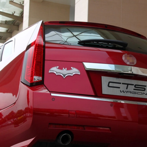 Bat Shape Shining Metal Car Free Sticker(Silver)