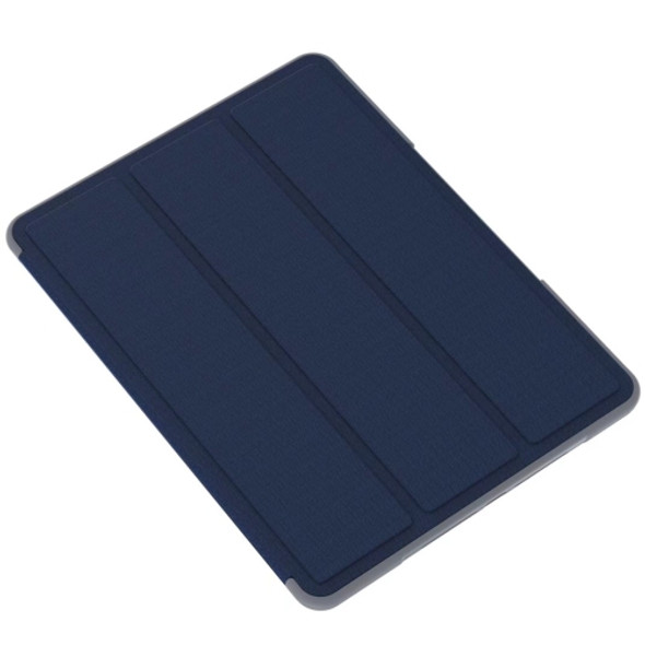 For iPad 9.7 Mutural YAXING Series Cloth Texture PU+TPU Leather Case with 3-Fold Holder & Pen Slot & Sleep & Wake-up Function(Blue)