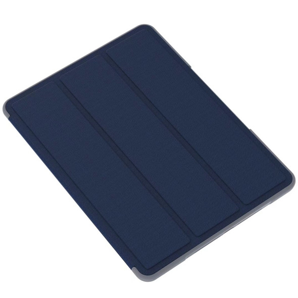 For iPad 9.7 Mutural YAXING Series Cloth Texture PU+TPU Leather Case with 3-Fold Holder & Pen Slot & Sleep & Wake-up Function(Blue)