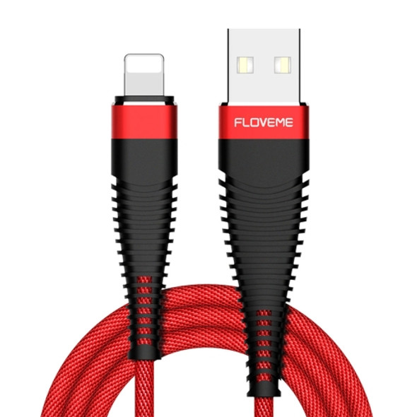 FLOVEME 2m 2A USB to 8 Pin Cloth + Aluminum Alloy Data Sync Charging Cable, For iPhone XR / iPhone XS MAX / iPhone X & XS / iPhone 8 & 8 Plus / iPhone 7 & 7 Plus / iPhone 6 & 6s & 6 Plus & 6s Plus / iPad (Red)