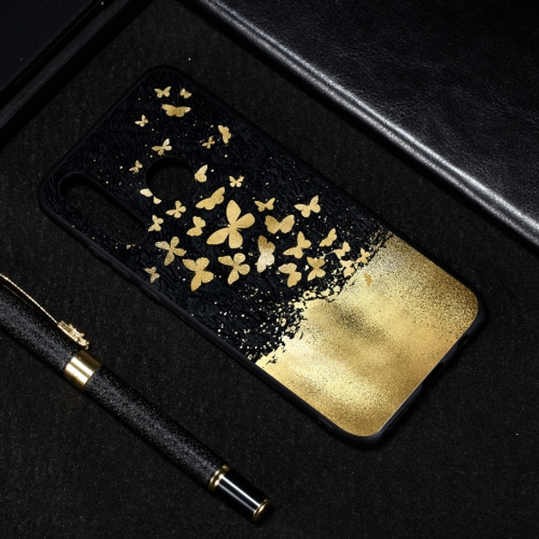 Gold Butterfly Painted Pattern Soft TPU Case for Huawei P30 Lite