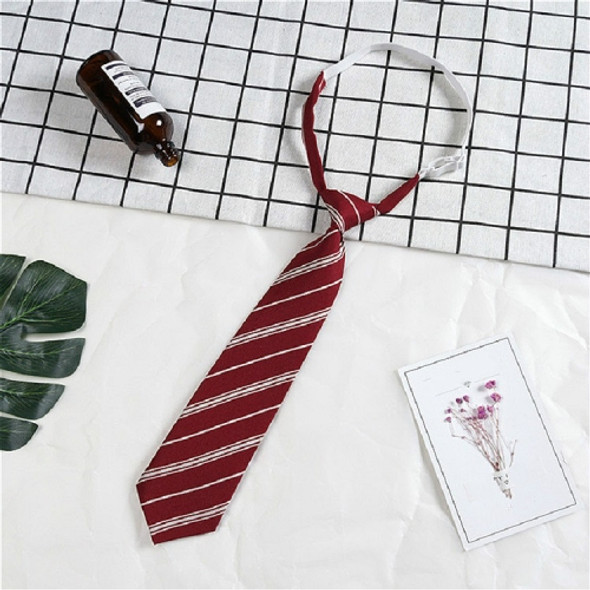 Lattice Stripe Pattern Cotton Short Rubber Band Bow Tie Clothing Accessories(A1714 Red Wine )