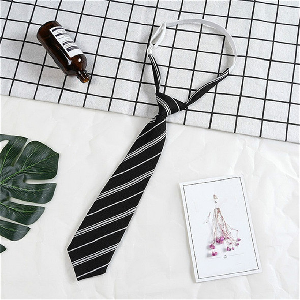 Lattice Stripe Pattern Cotton Short Rubber Band Bow Tie Clothing Accessories(A1715 Black )