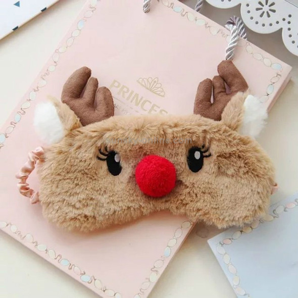 2 PCS Plush Animal Blindfold Cartoon Eyepatch(Blinking Deer)