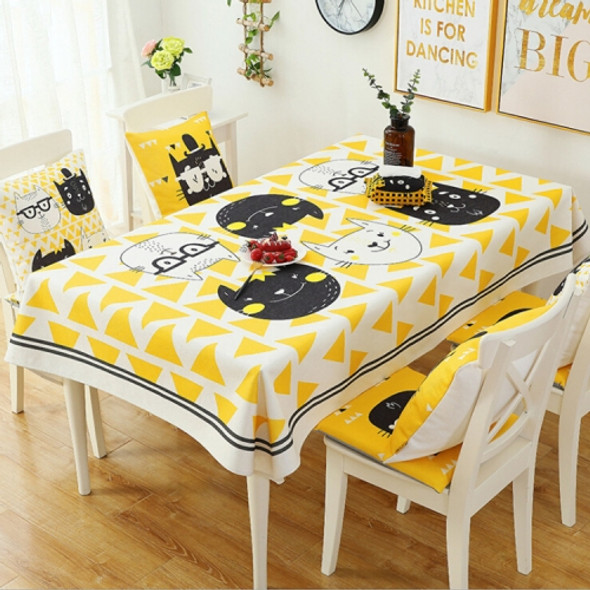 Thick Cotton Linen Tablecloth Waterproof Oil-proof Anti-hot Cartoon Restaurant Fabric Placemat, Size:85x85cm(Carter Family)