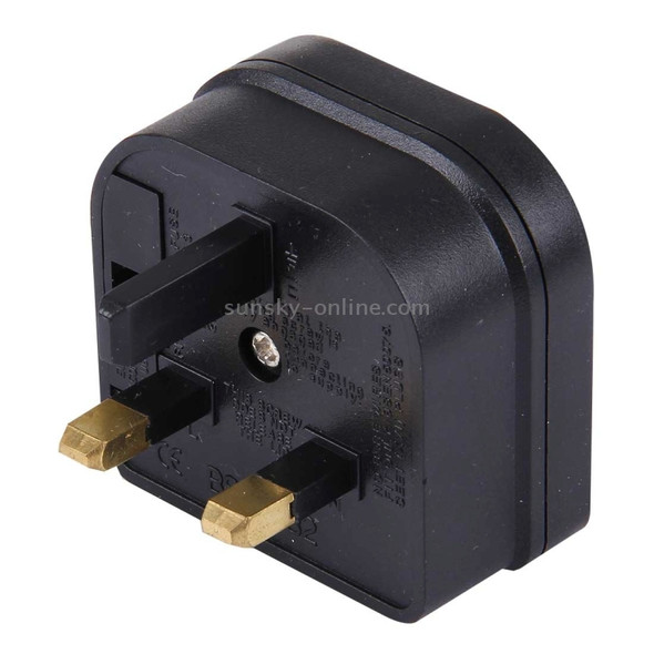 BS-5732 Portable EU Plug to UK Plug Adapter Power Socket Travel Converter with Fuse
