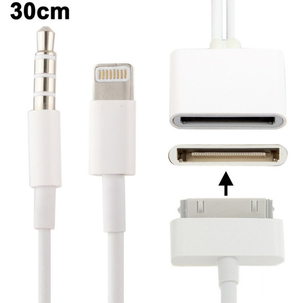 8 Pin Audio Adapter, Not Support iOS 10.3.1 or Above Phone, For iPhone 6 & 6 Plus, iPhone 5, iPad mini / mini 2 Retina, iTouch 5(White)