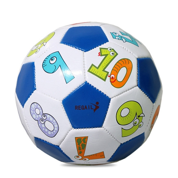 REGAIL No. 2 Intelligence PU Leather Wear-resistant Number Football for Children, with Inflator