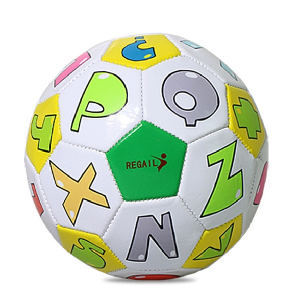 REGAIL No. 2 Intelligence PU Leather Wear-resistant Letter Football for Children, with Inflator