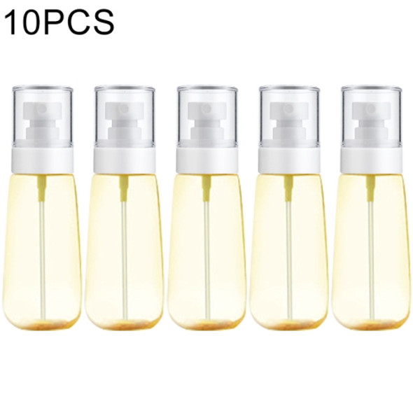 10 PCS Portable Refillable Plastic Fine Mist Perfume Spray Bottle Transparent Empty Spray Sprayer Bottle, 100ml(Yellow)