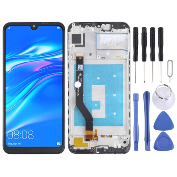 LCD Screen and Digitizer Full Assembly with Frame for Huawei Y7 (2019)(Black)