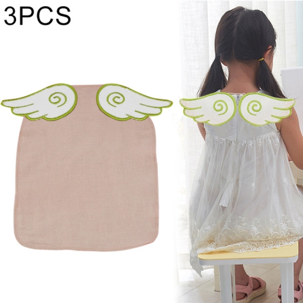 3 PCS Cotton Yarn Feather Wings Pattern Sweat-absorbent Back Towel for Child, Size: L, Random Color Delivery