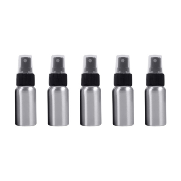 5 PCS Refillable Glass Fine Mist Atomizers Aluminum Bottle, 30ml(Black)