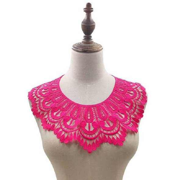 Rose Red Milk Silk Lace Embroidered Collar Three-dimensional Hollow Fake Collar DIY Clothing Accessories, Size: 32 x 32cm