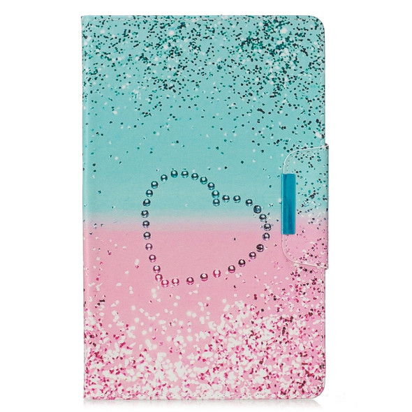 For Galaxy Tab A 10.1 (2019) T510 Colored Drawing Pattern Horizontal Flip Leather Case with Holder & Card Slot & Wallet(Two Color Love Sand)