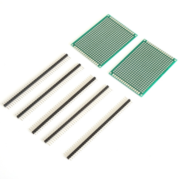 7 in 1 70 x 50mm Double Sided Printed Circuit Board with 40 Pin Header Kit for DIY Project